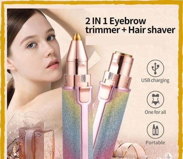 Rechargeable Eyebrow & Facial Hair Trimmer – Painless Precision Beauty Tool